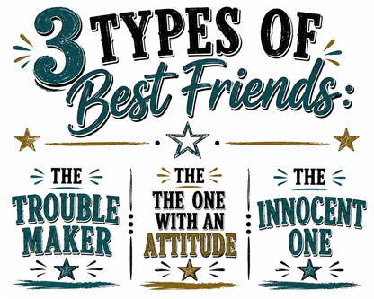 3 Types of Best Friends: The Troublemaker, The One With an Attitude & The Innocent One | Funny Kitchen Towel