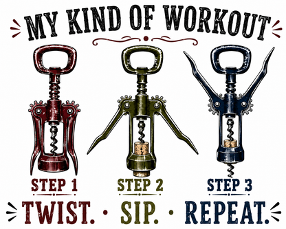 My Kind of Workout | Funny Wine Kitchen Towel | Wine Lover Gift