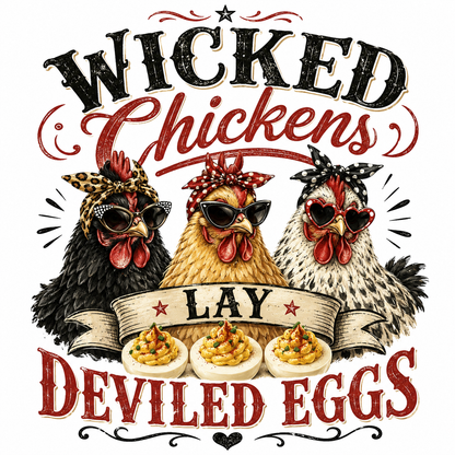 Wicked Chickens Lay Deviled Eggs | Funny Chicken Kitchen Towel | Farmhouse Gift