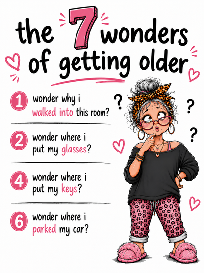 The 7 Wonders.. Funny Kitchen Towel | Friend Age Gift