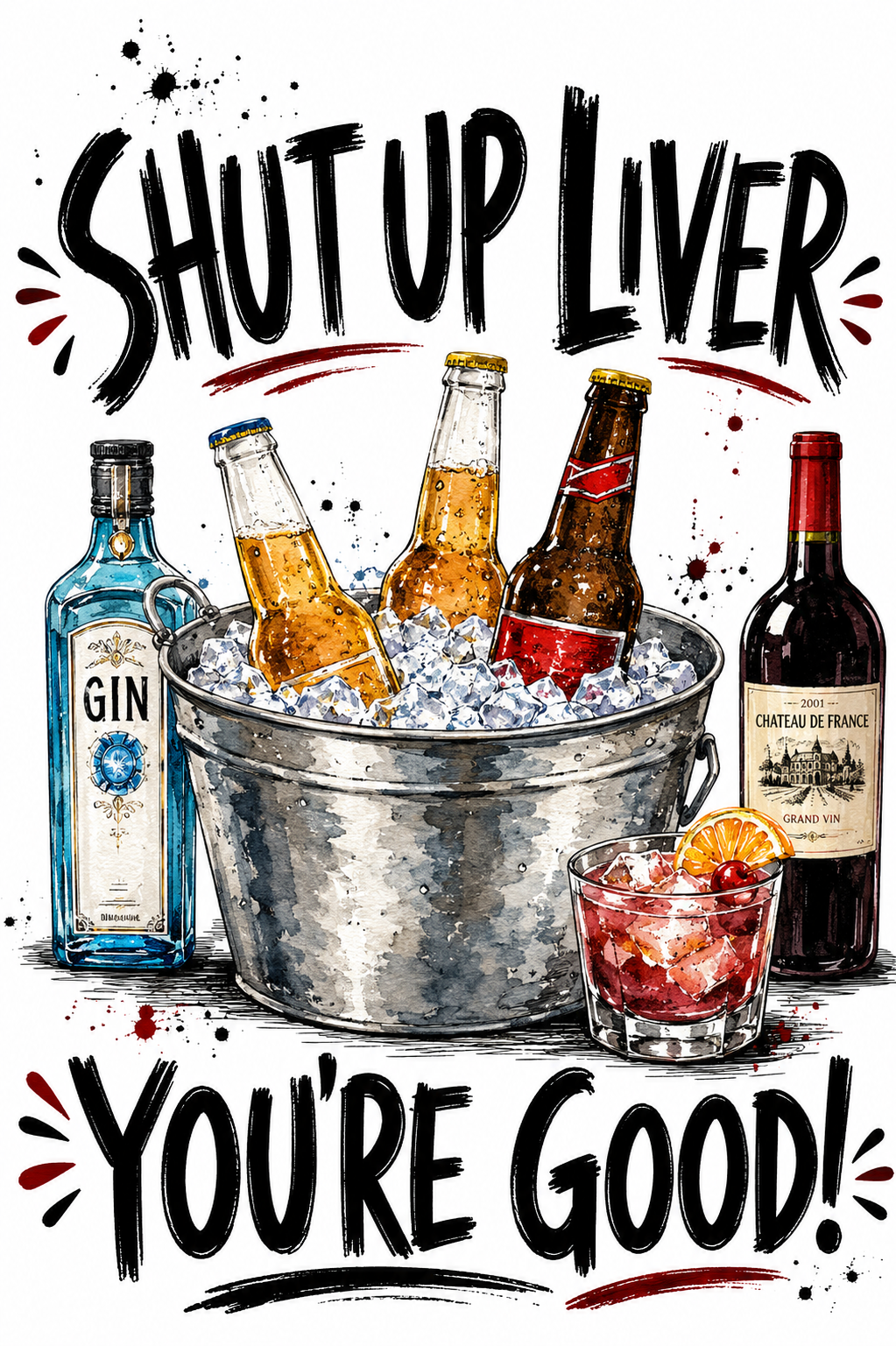 Shut Up Liver Funny Kitchen Towel | Booze Lover Gift | Bar Decor