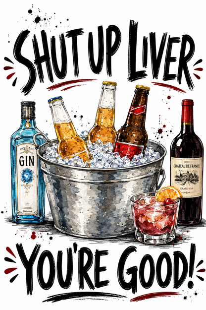 Shut Up Liver Funny Kitchen Towel | Booze Lover Gift | Bar Decor