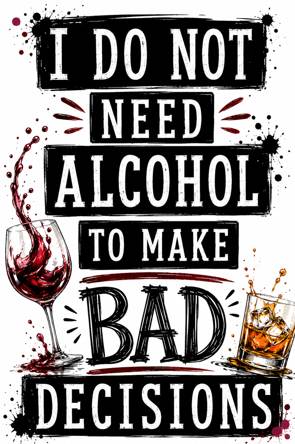 I Don't Need Alcohol to make Bad  Funny Kitchen Towel | Booze Lover Gift | Bar Decor