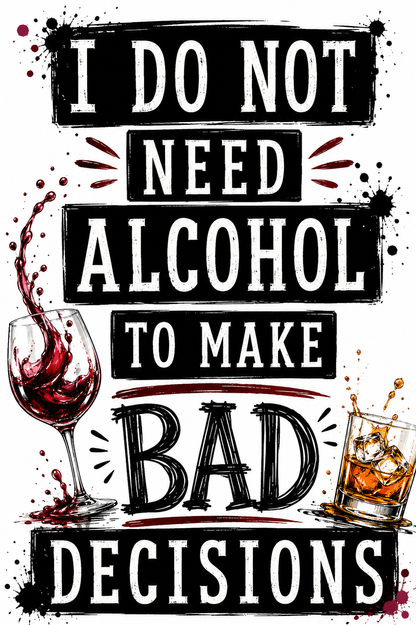I Don't Need Alcohol to make Bad  Funny Kitchen Towel | Booze Lover Gift | Bar Decor