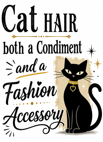 Cat hair both a Condiment Funny Cat Kitchen Towel | Cat Lover Gift