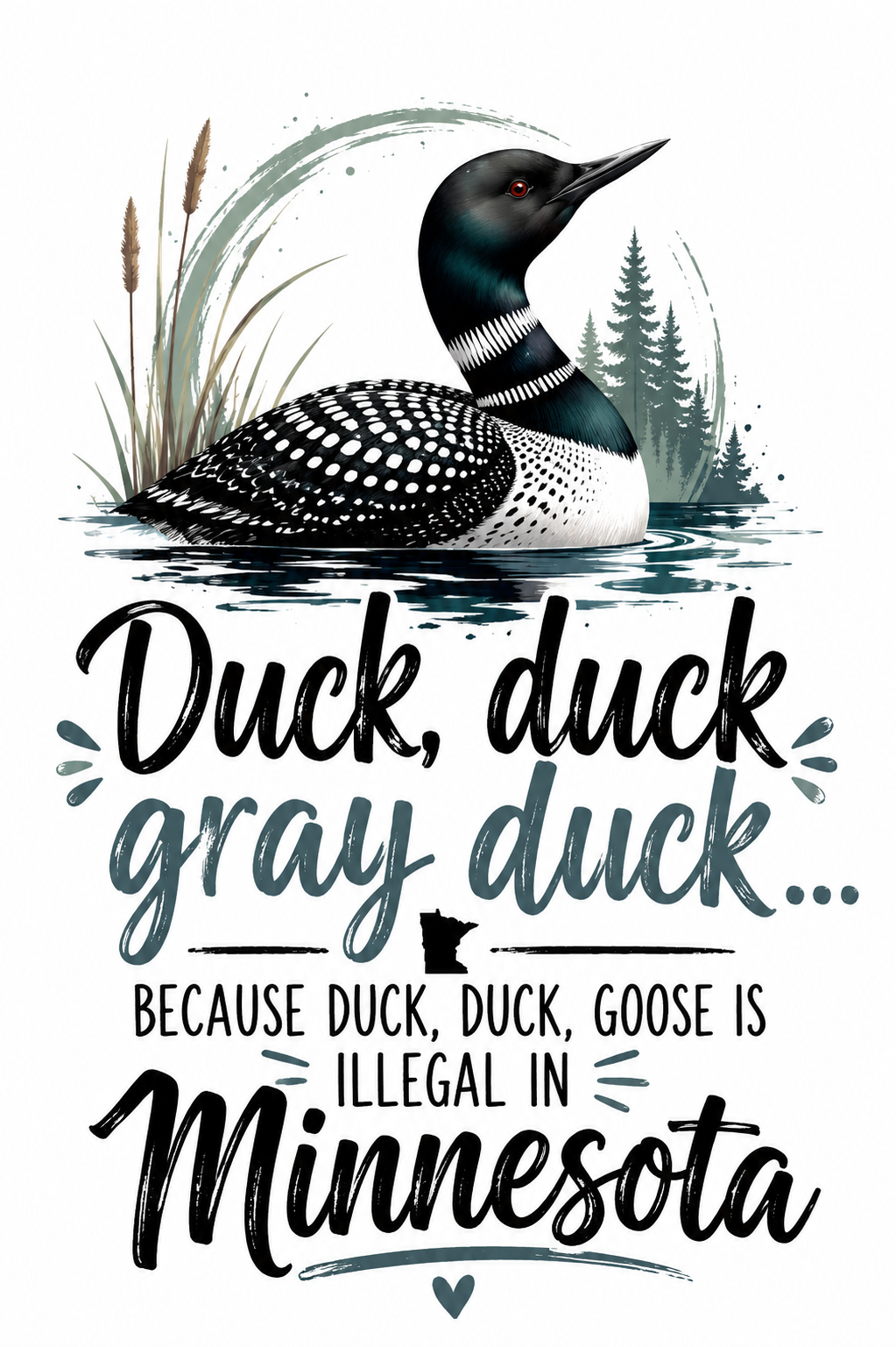 Duck Duck Gray Duck Minnesota Kitchen Towel | Funny Minnesota Gift
