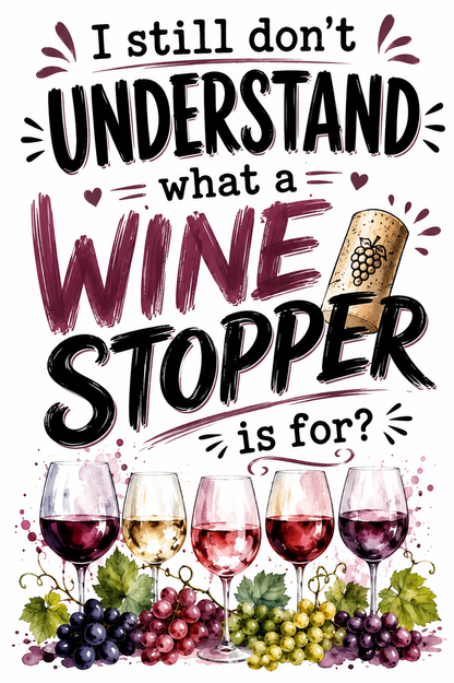 I Still Don't Understand What a Wine Stopper Is Funny Wine Kitchen Towel | Wine Lover Gift