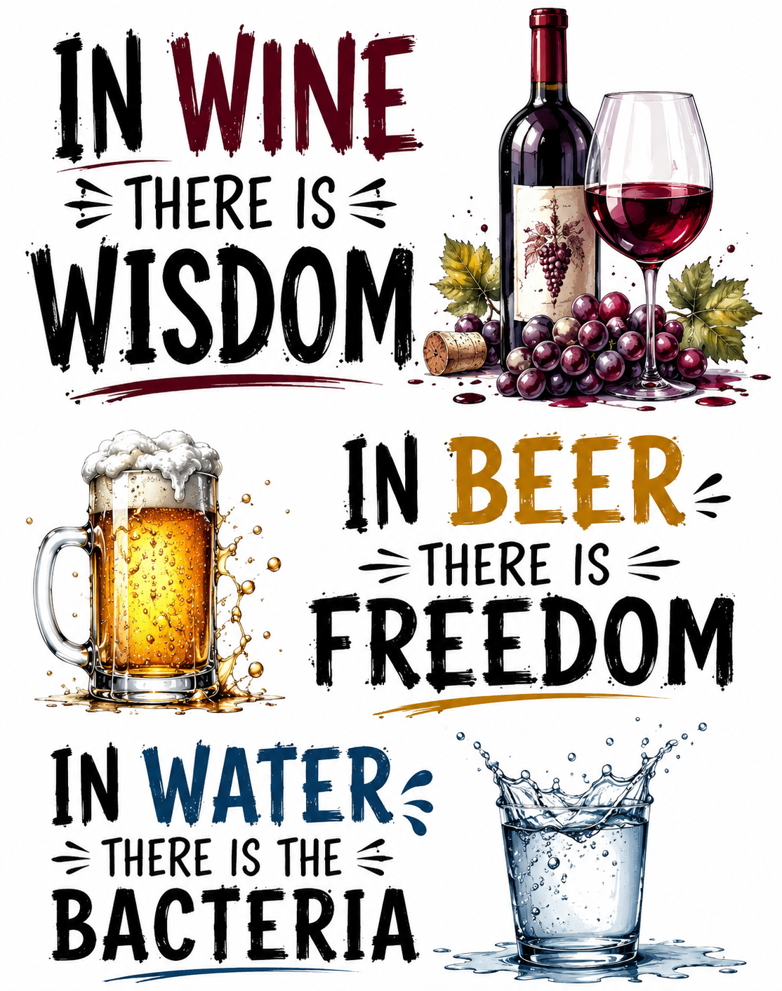"In Wine There Is Wisdom" Funny Kitchen Towel | Wine Lover Gift