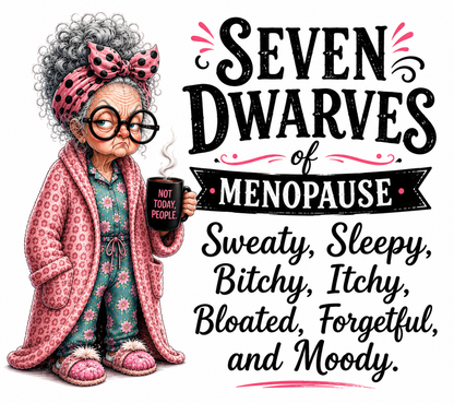 7 Dwarves of Menopause… Kitchen Towel - Waffle Weave Kitchen Towel | Age