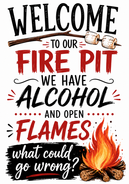 Welcome To Our Fire Pit - Kitchen Towel | Camping Gift