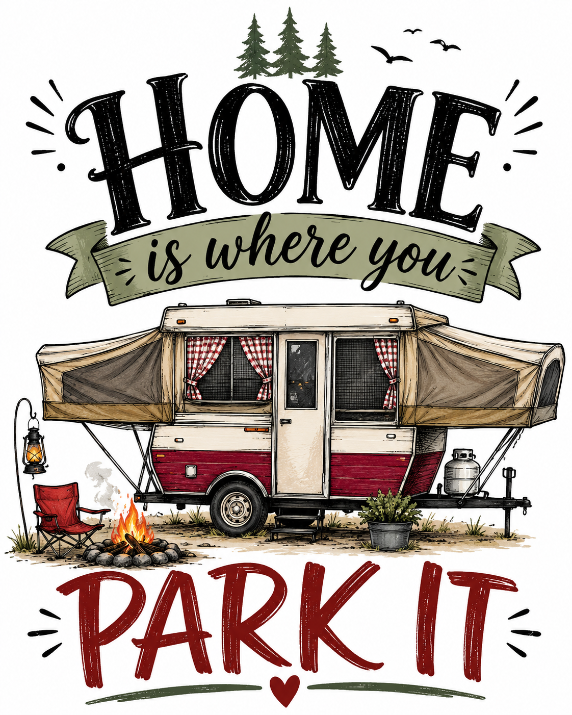 Home Is Where You Park It Pop up Camper Kitchen Towel | Camping Gift