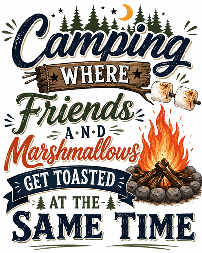 Camping Where Friends  Waffle Weave Kitchen Towel | Camping Gift