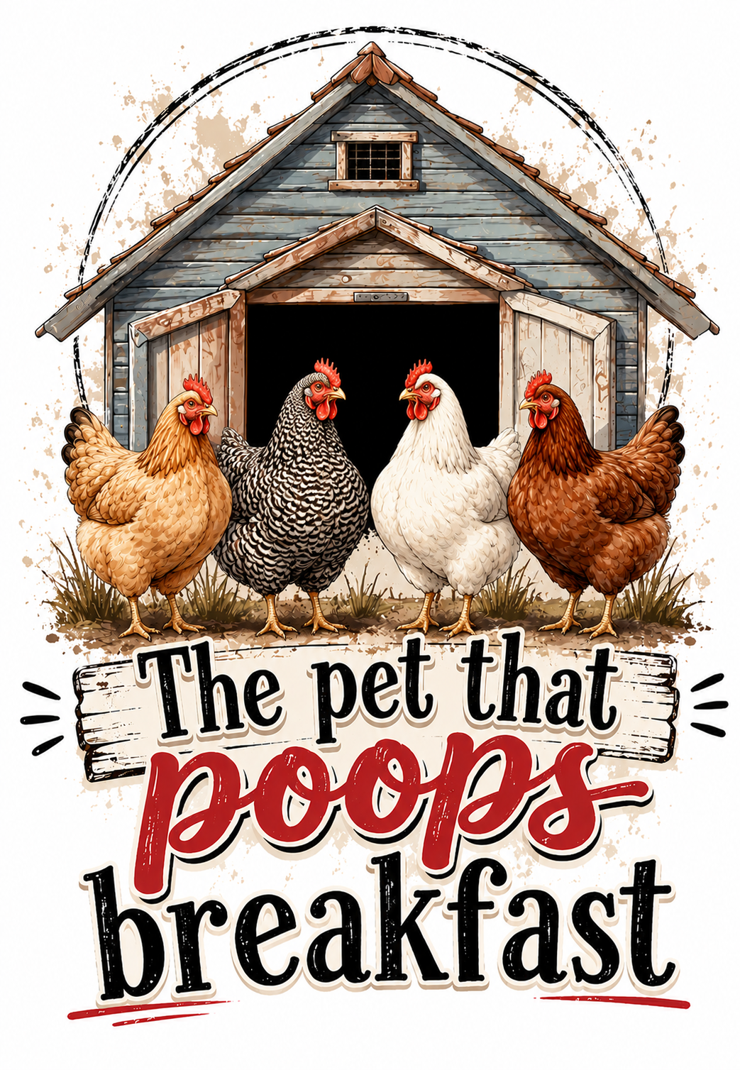 The Pet That Poops Breakfast Funny Chicken Kitchen Towel | Chicken Lover Gift