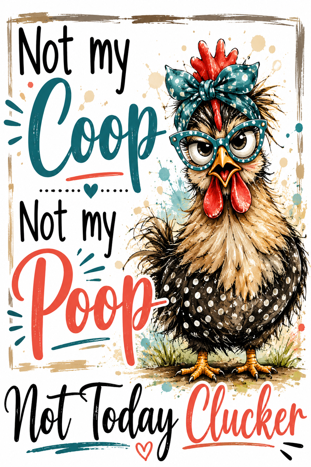 Not my Coop Not my Poop Funny Chicken Kitchen Towel | Chicken Lover Gift