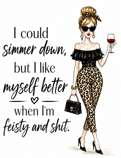 I could Simmer Down but Kitchen Towel - Waffle Weave Kitchen Towel