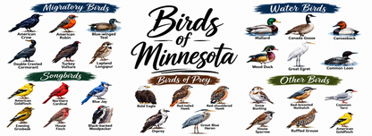 Birds of Minnesota 15oz Ceramic Mug | Minnesota Wildlife Gift | SassySotaGirl