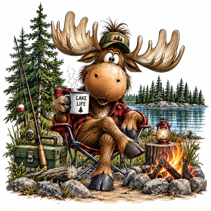 Lake Life Moose Kitchen Towel | Cabin Gift