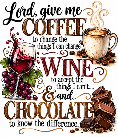 Coffee, Wine & Chocolate Kitchen Towel | Coffee & Wine Lovers