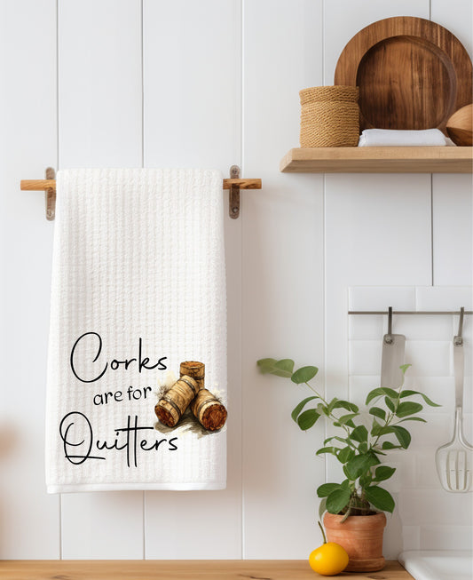 Corks are for Quitters Kitchen Towel