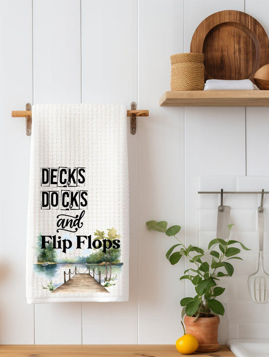 Decks Docks & Flip Flops Kitchen Towel