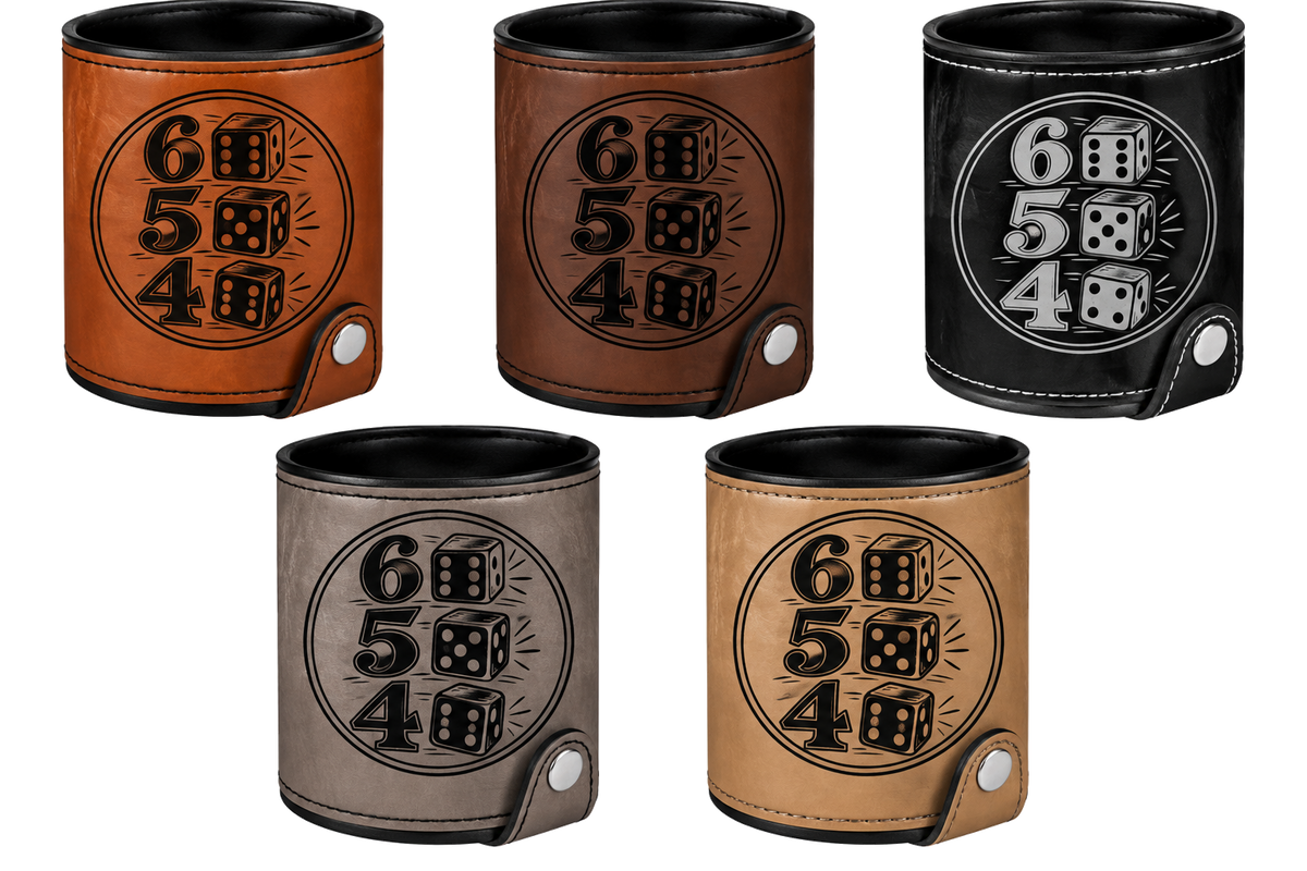 6 5 4 Leatherette Dice Cup