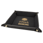6" x 6" Black/Gold Leatherette Snap Up Tray with Gold Snaps