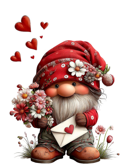 Valentines Gnome with Love Letter Kitchen Towel