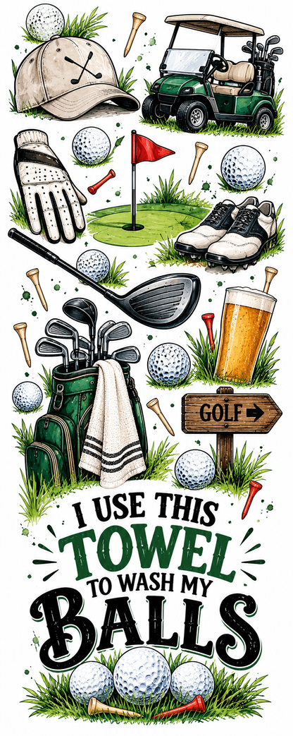 I Use This Towel to Wash My Balls Golf Towel with Hook | Golfers