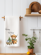 Happy Holidays Highland Cow Christmas Kitchen Towel