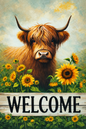 Highland Cow Welcome Garden Flag