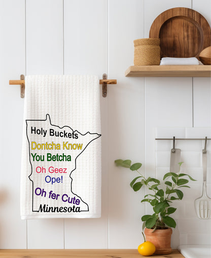 Holy Buckets Minnesota Shape Kitchen Towel