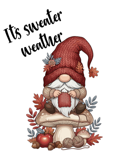 Gnome Sweater Weather Kitchen Towel | Fall Gnome Decor