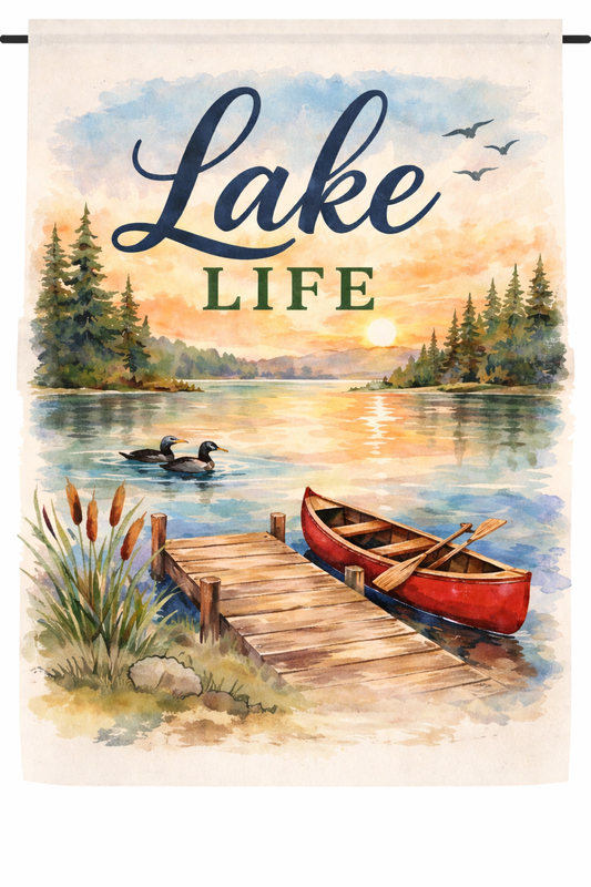 Lake Life Garden Flag