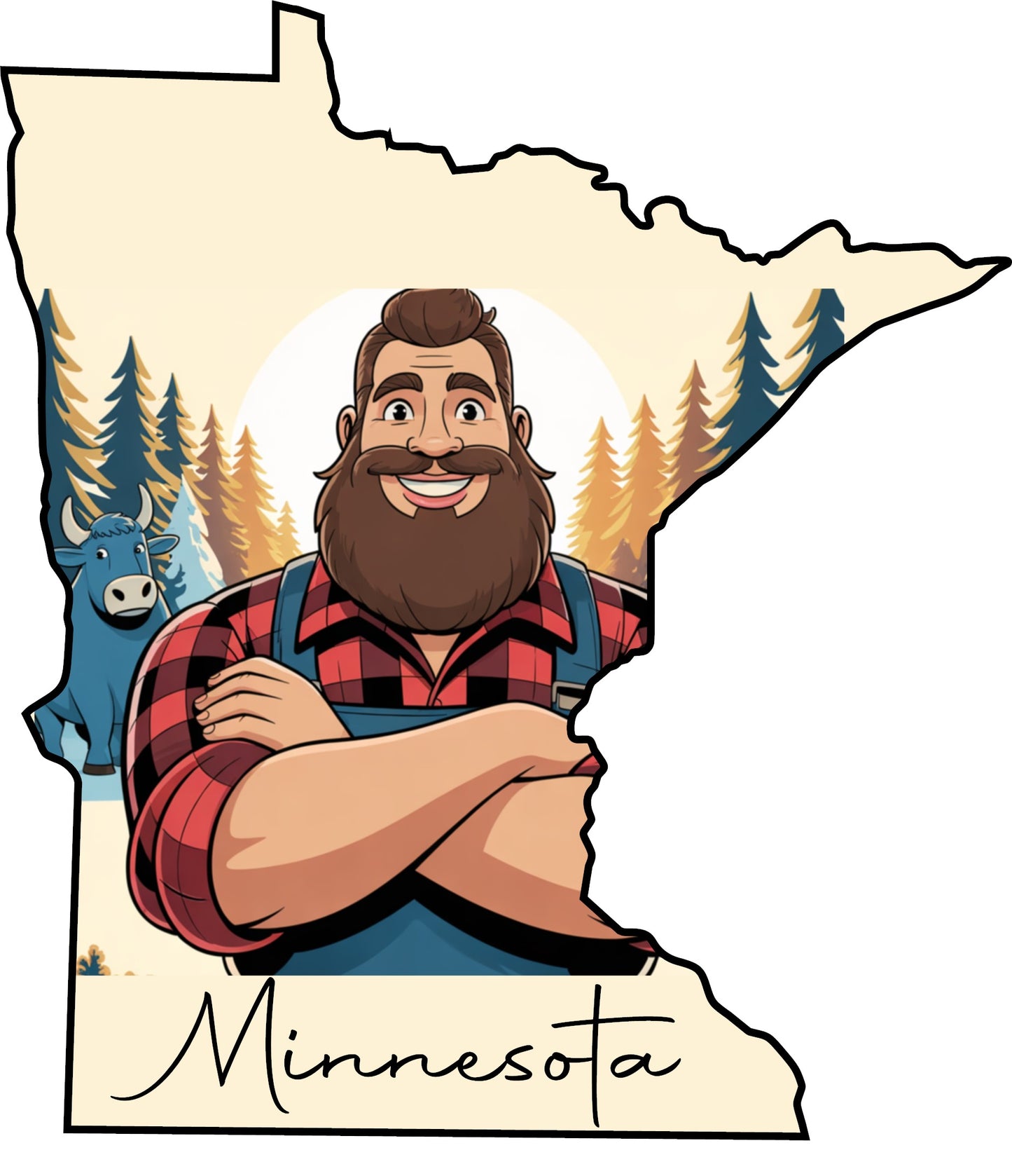 Paul Bunyan & Babe Minnesota Kitchen Towel