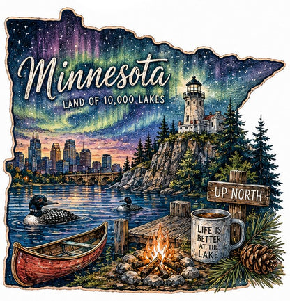 Minnesota Gift Set Towel, Mug, & Magnet in 3 Designs Choices