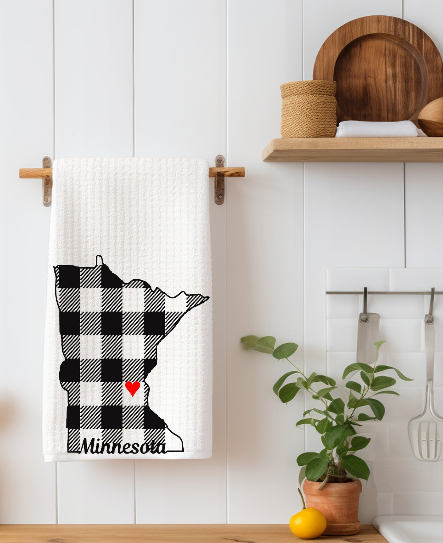 MN Plaid Love Kitchen Towel