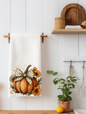 Polka-Dot Bow Pumpkin Kitchen Towel | Fall Decor