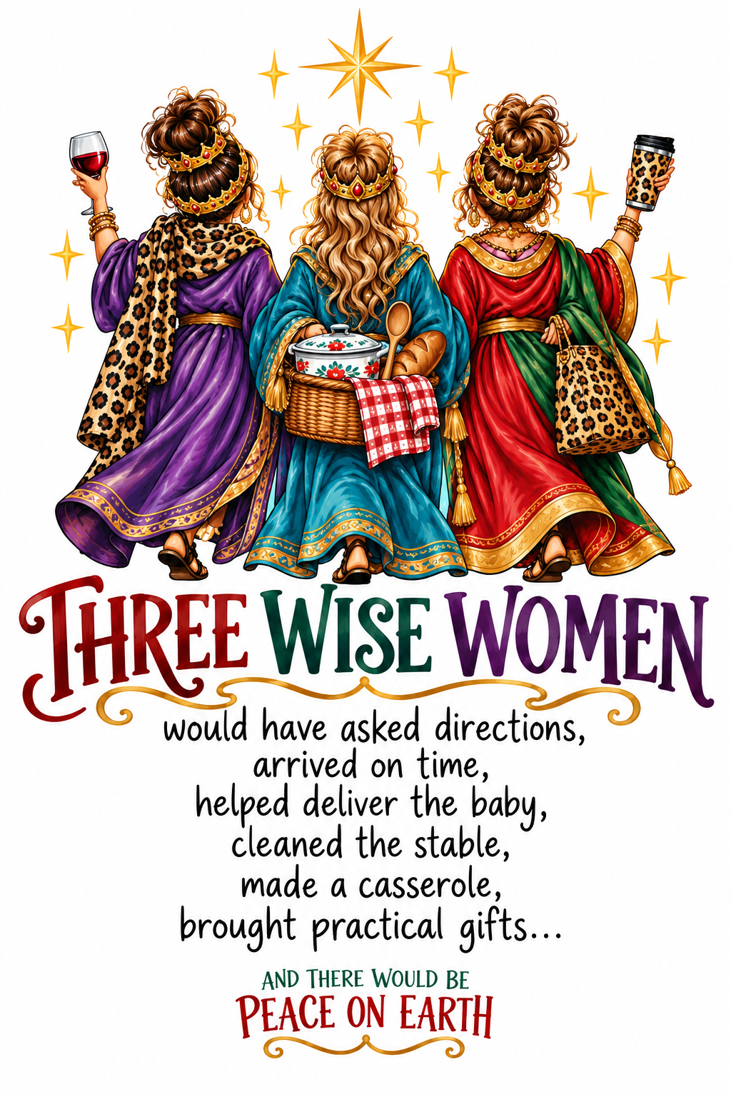 Three Wise Women Funny Kitchen Towel |