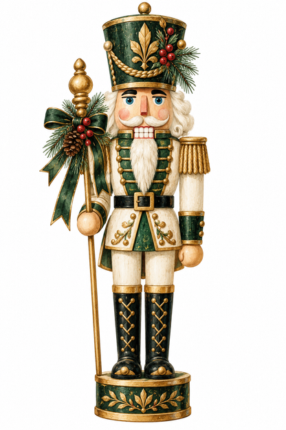 Nutcracker Green Holiday Kitchen Towel | Holiday Decor
