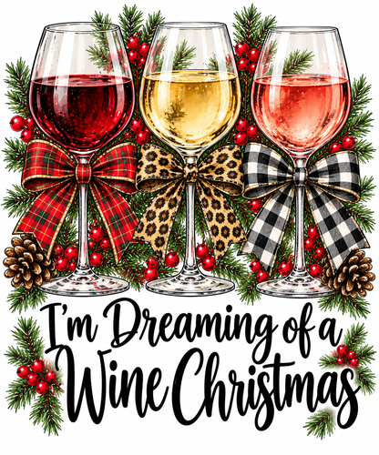 I'm Dreaming of a Wine Christmas Kitchen Towel