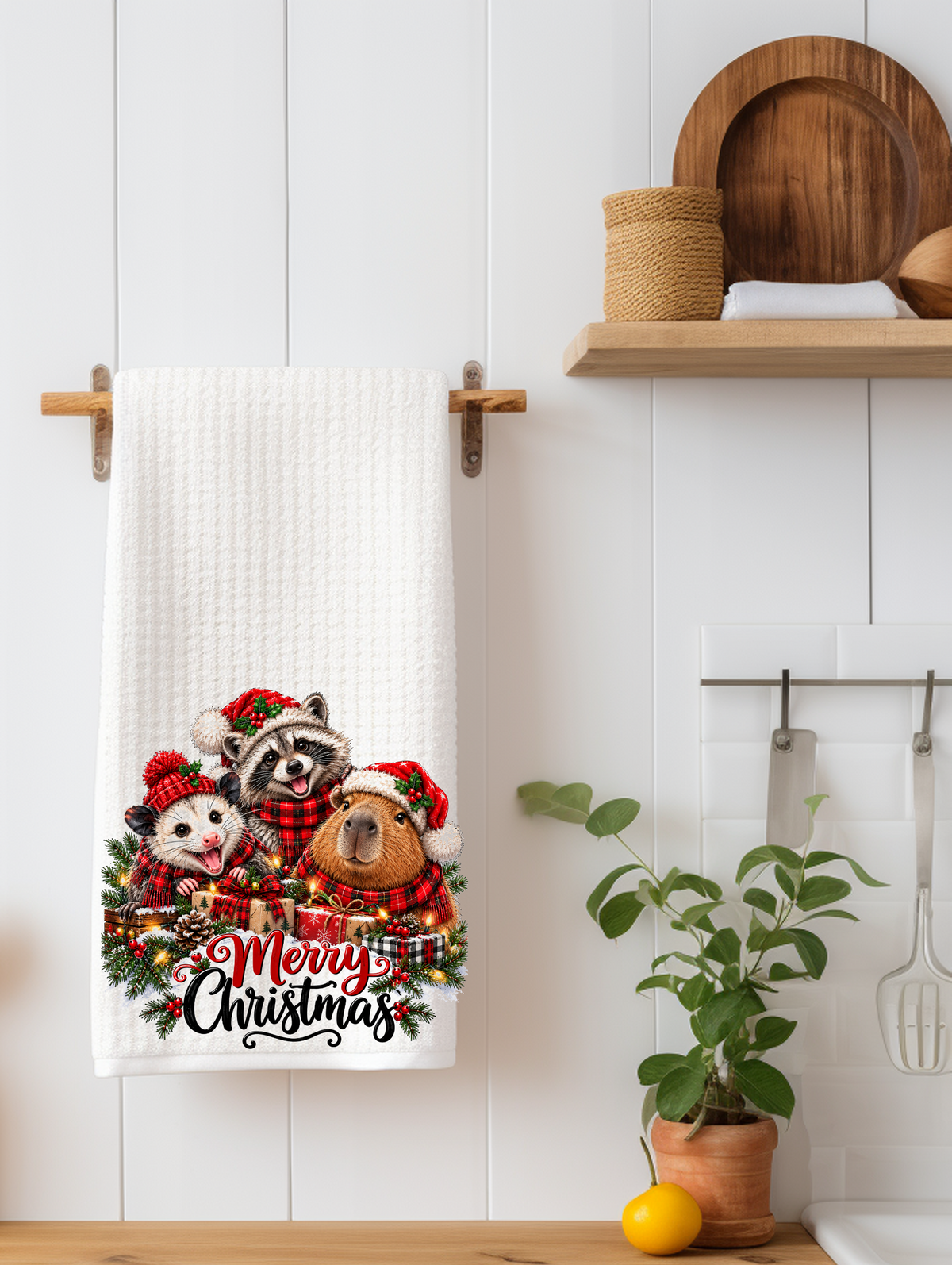 Favorite Animal Love Christmas | Christmas Kitchen Towel
