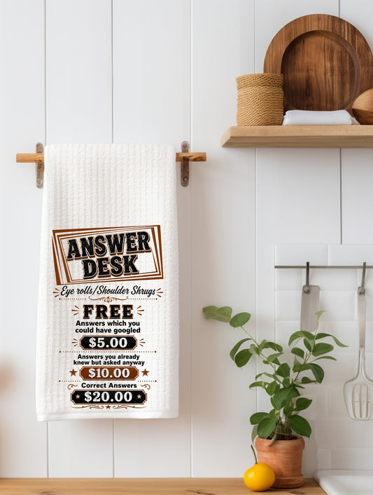 Answer Desk Kitchen Towel | Work Gift