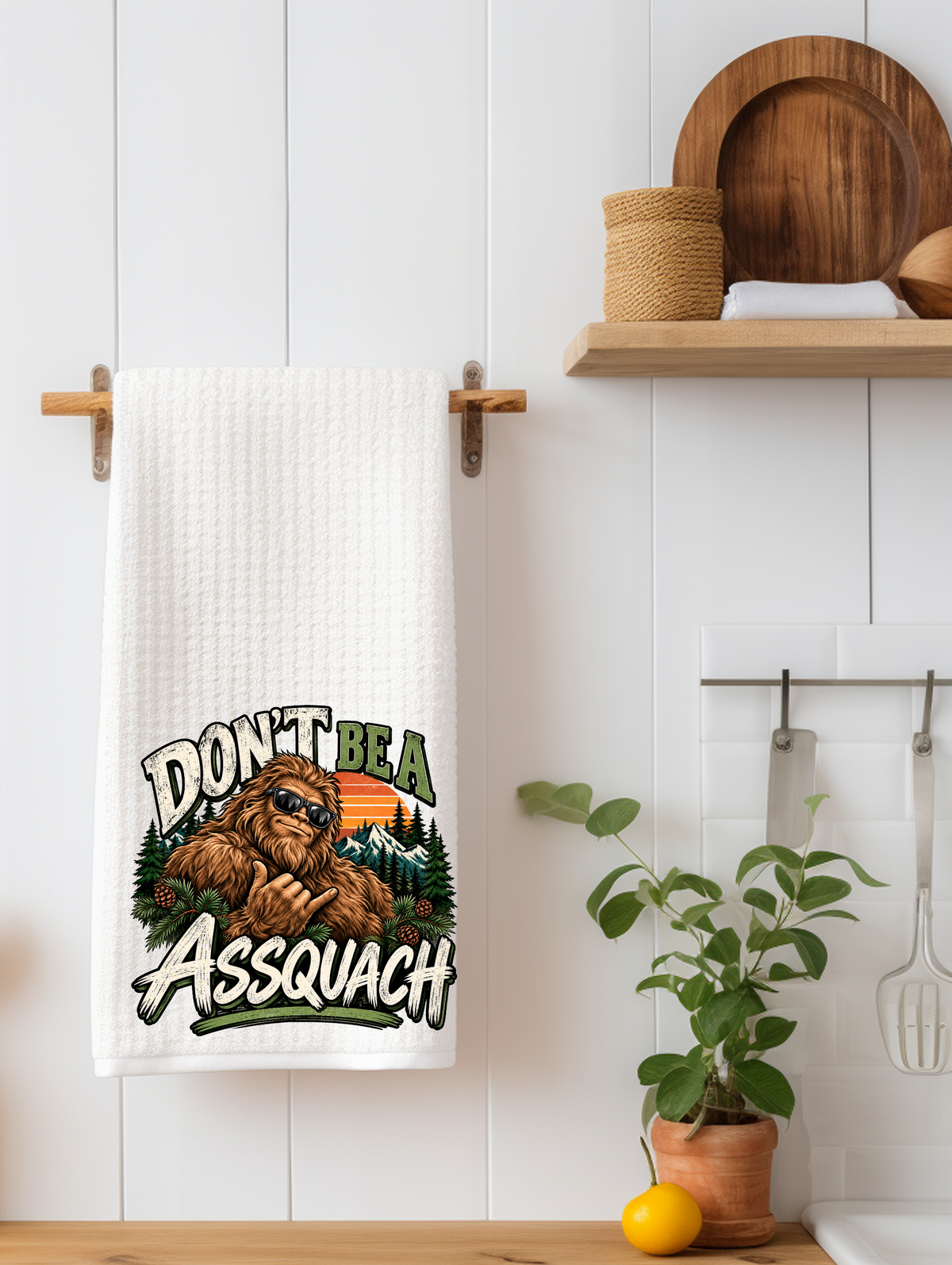 Don't Be an Assquach Funny Kitchen Towel | Adult Humor