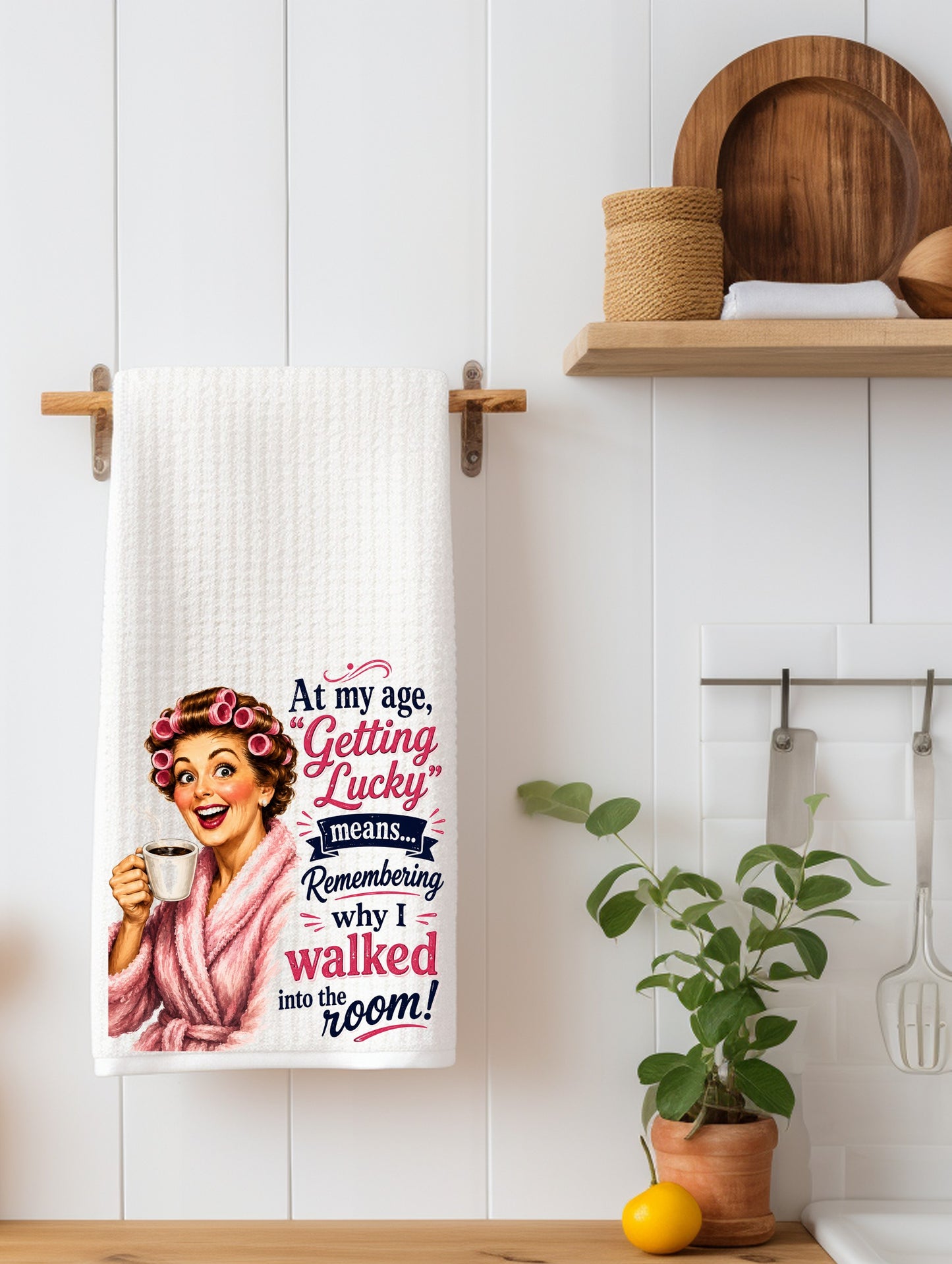 Getting Lucky at My Age | Funny Age Kitchen Towel