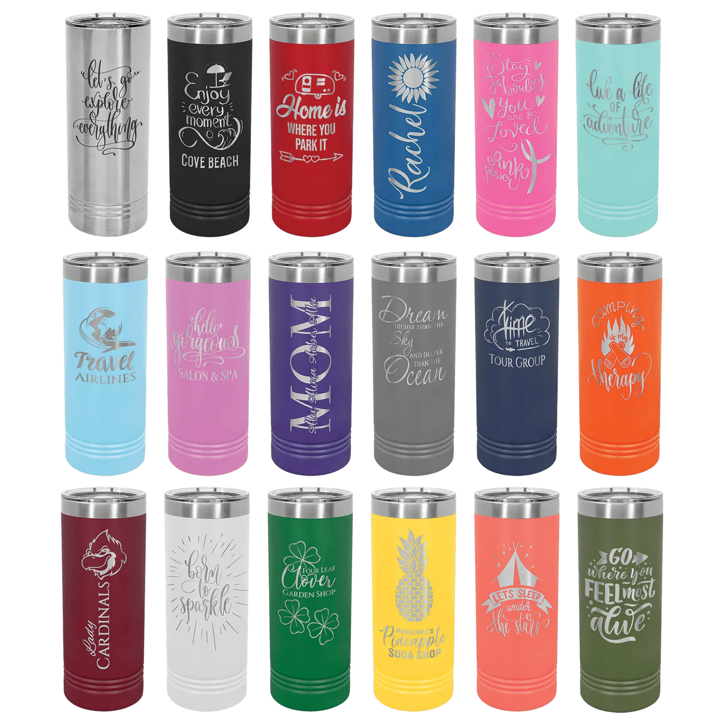 Hockey Mom Laser Engraved 22oz Skinny Tumbler image 2