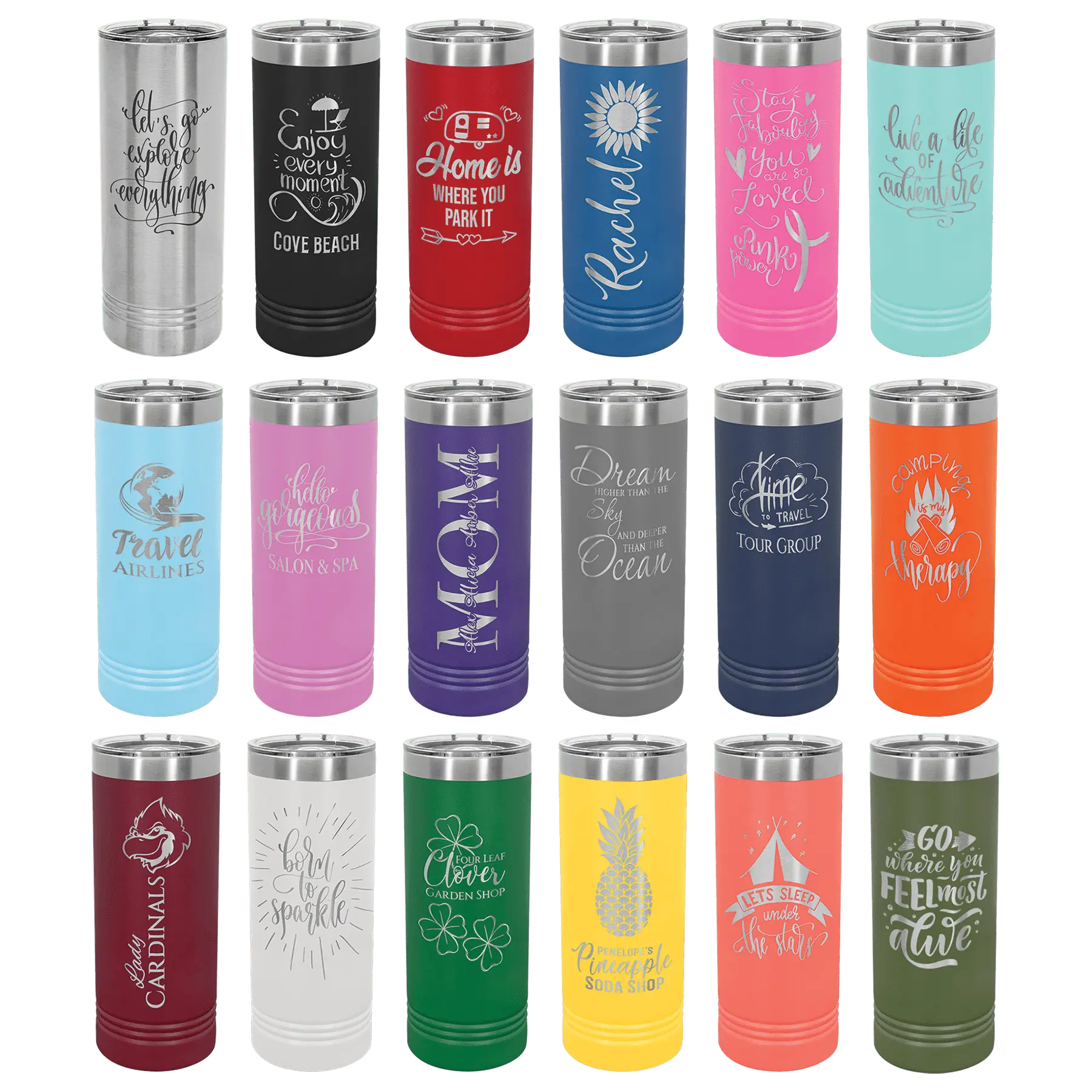 Hockey Mom Laser Engraved 22oz Skinny Tumbler image 2