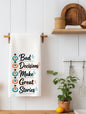 "Bad Decisions Make Great Stories" Funny Kitchen Towel | Adult Humor Gift