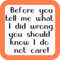 Before You Tell Me What I Did Wrong Coaster