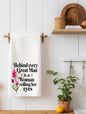 "Behind Every Great Man" Funny Kitchen Towel | Wife Gift