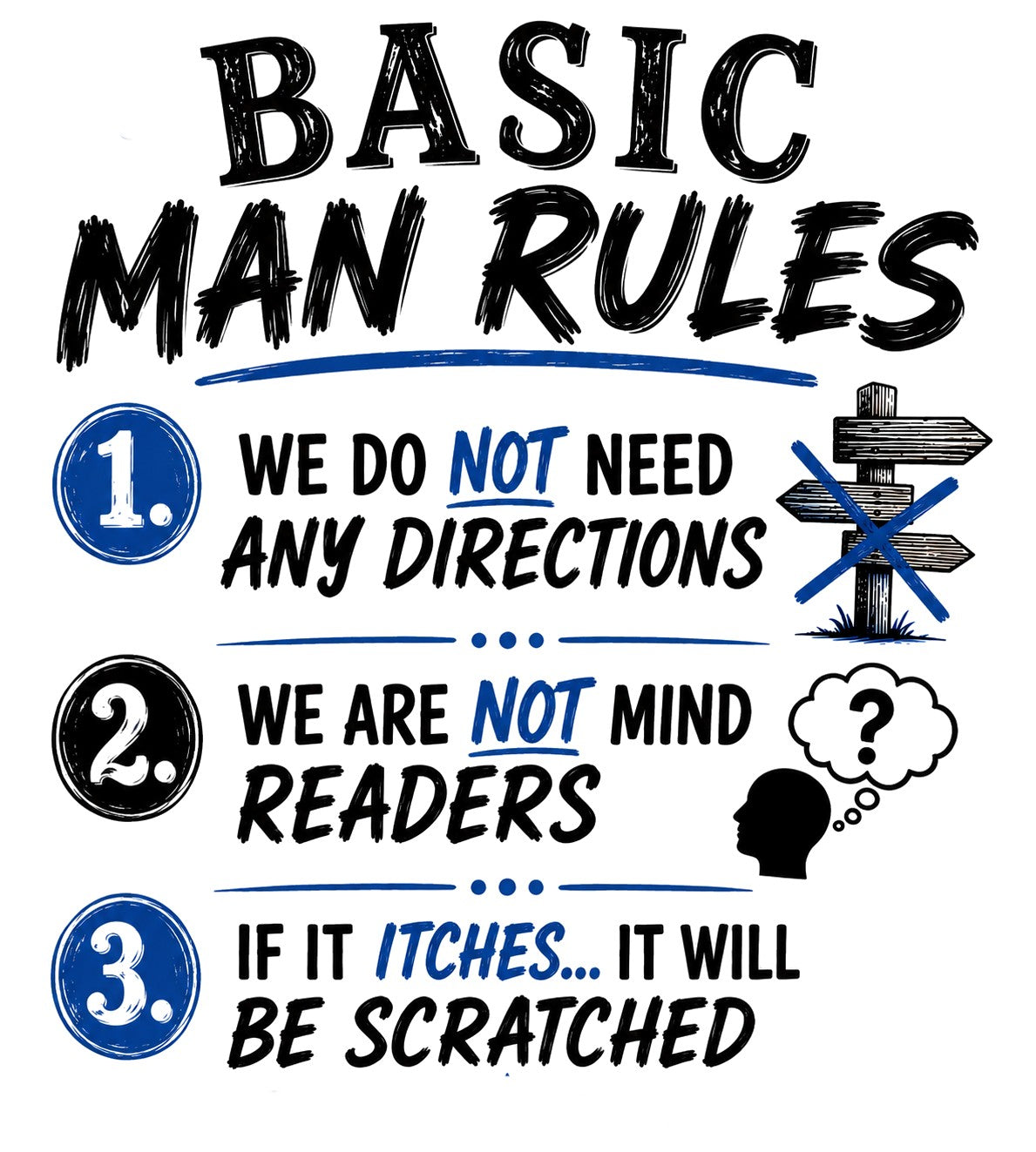 Basic Man Rules | Funny Kitchen Towel